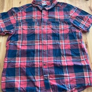 Columbia Sportswear Plaid Button-Up Short Sleeve Shirt Men’s L